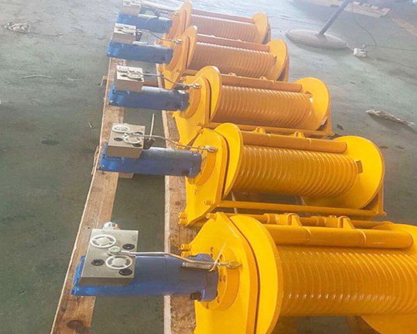 LBS 10000 Lb Hydraulic Crane Winch Yellow Color with Grooved Drum
